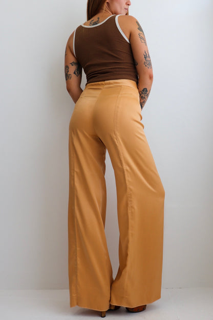 70s Satin High Waisted Flares