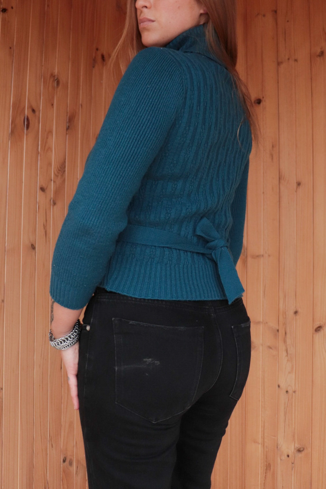 70s Blue Knit Turtleneck