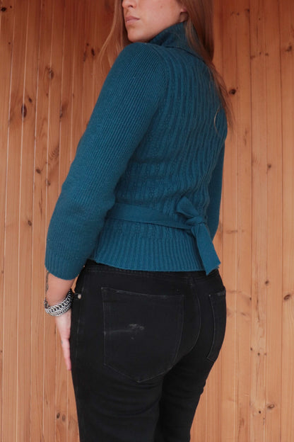 70s Blue Knit Turtleneck