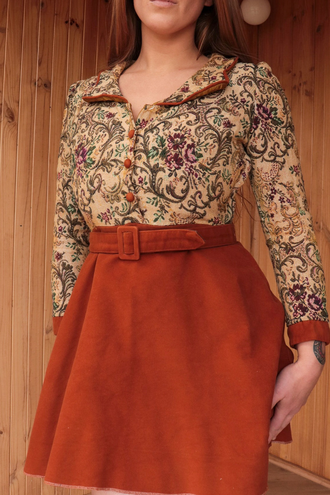 60s Tapestry Mini Dress