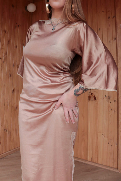 Split Satin Maxi Dress