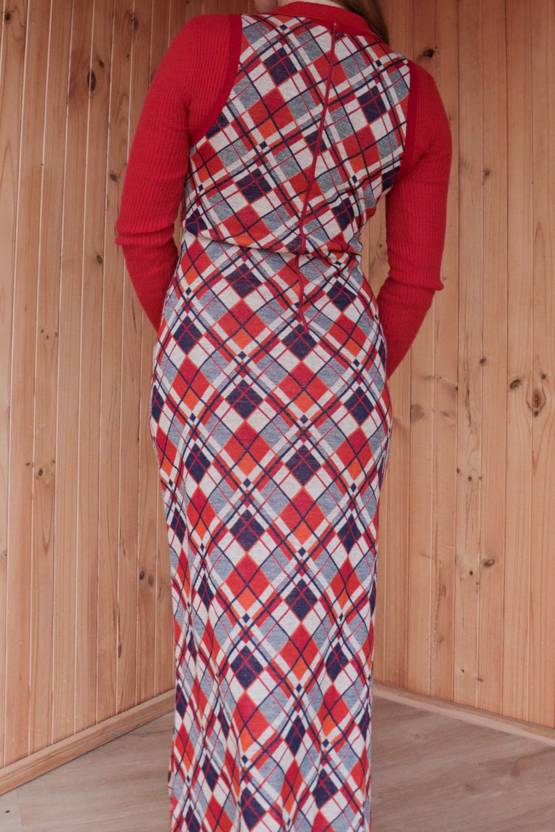 70s Tartan Maxi Dress