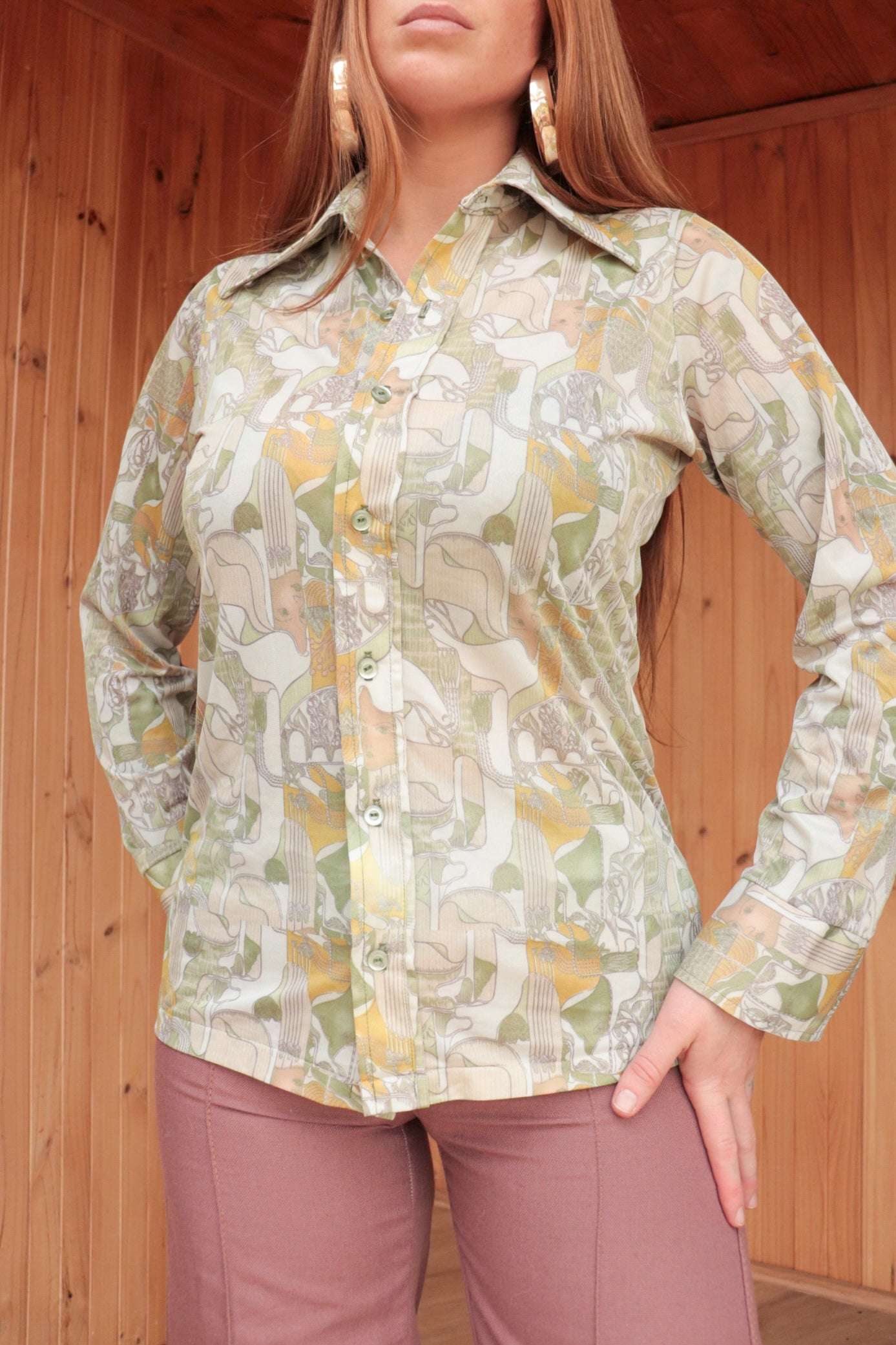 70s Patterned Blouse