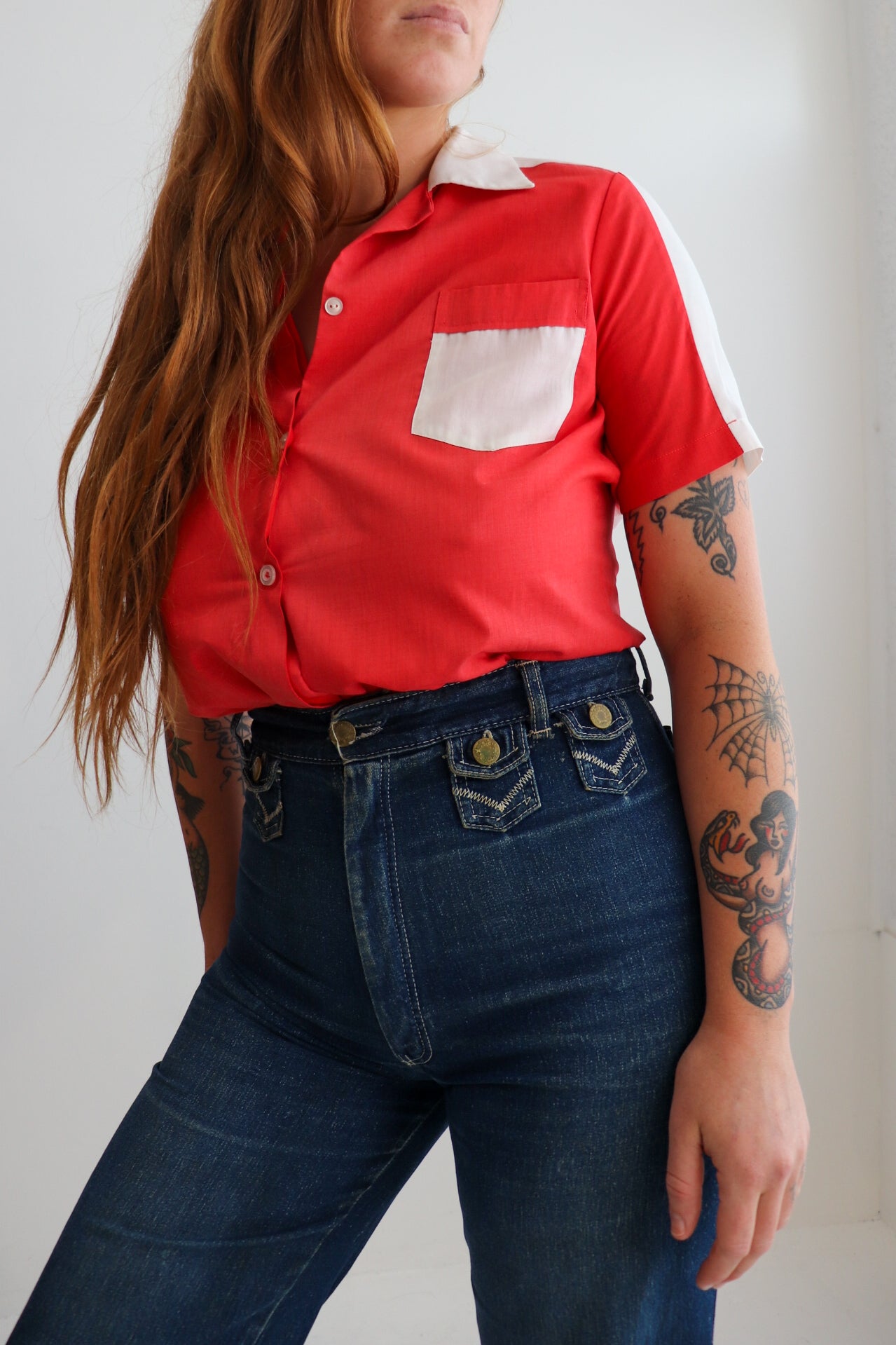 80s Red & White Bowling Shirt