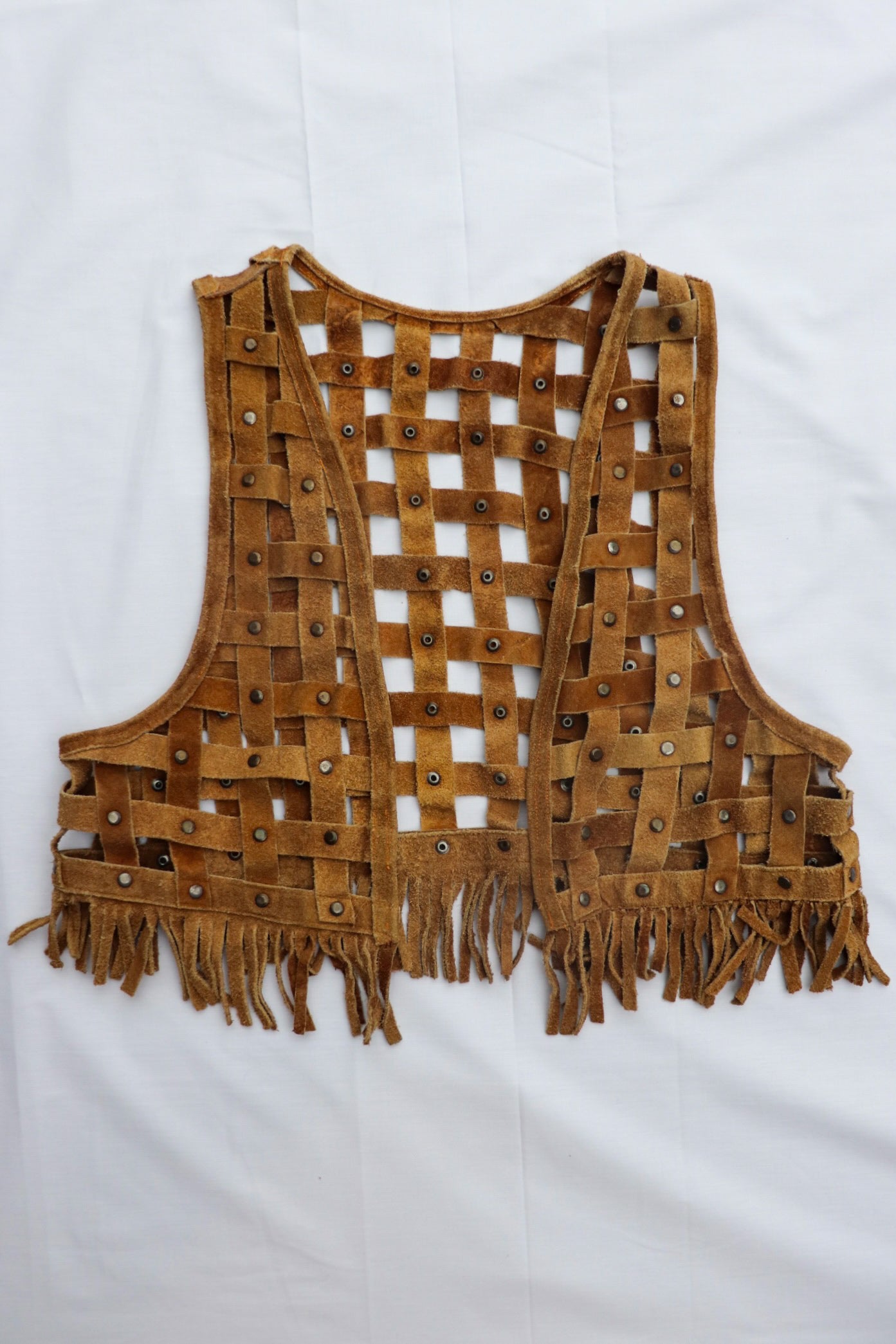 Vintage Tan Suede Cropped Vest
