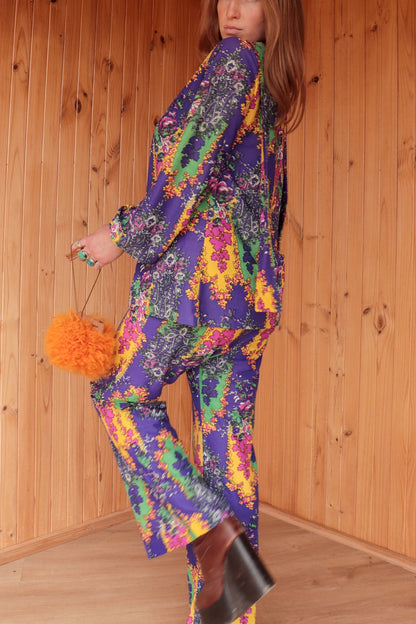 60s Psychedelic Two Piece Flared Set