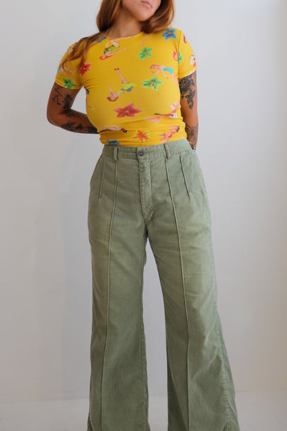 70s Khaki Amco Flares