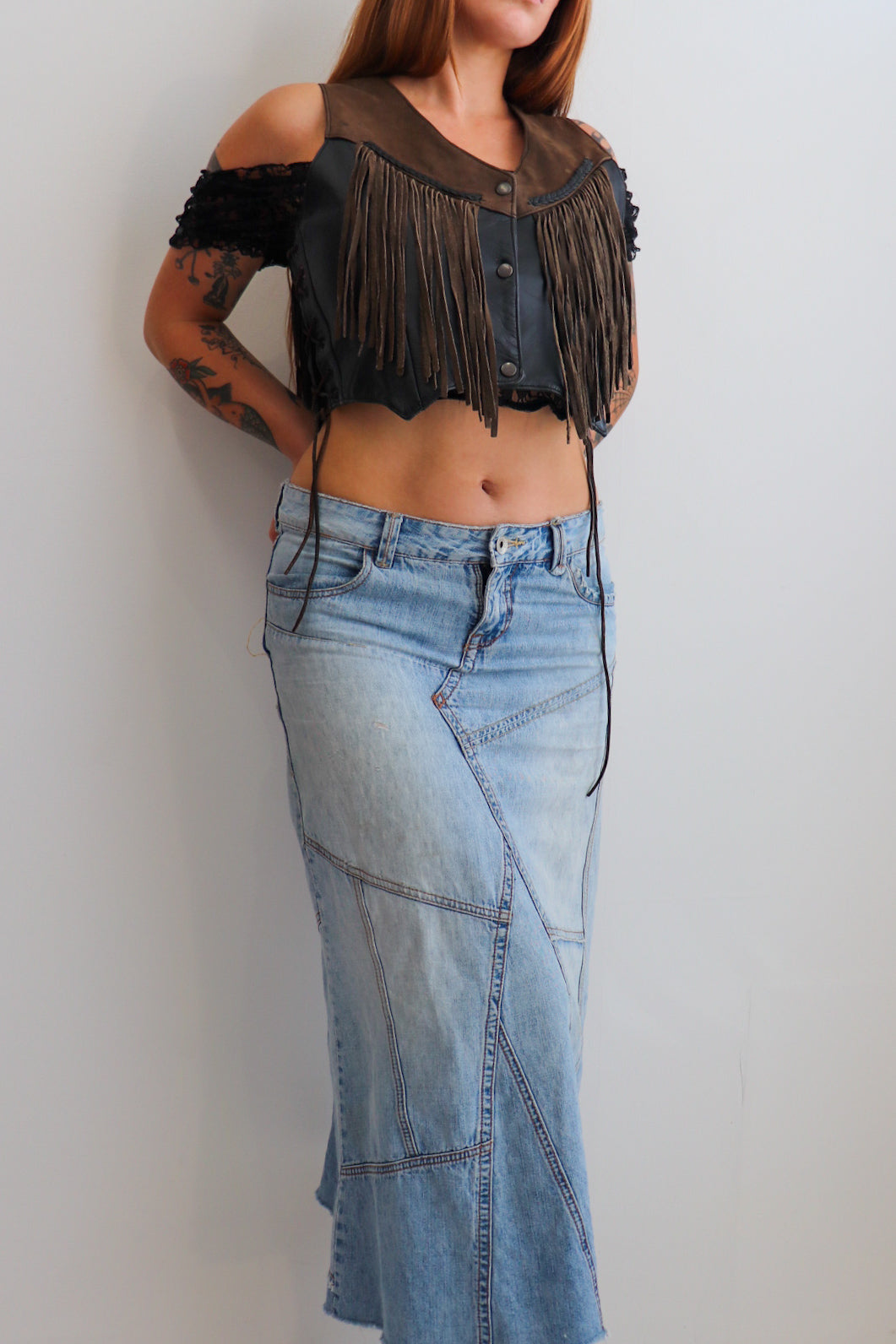 Black & Brown Fringe Vest