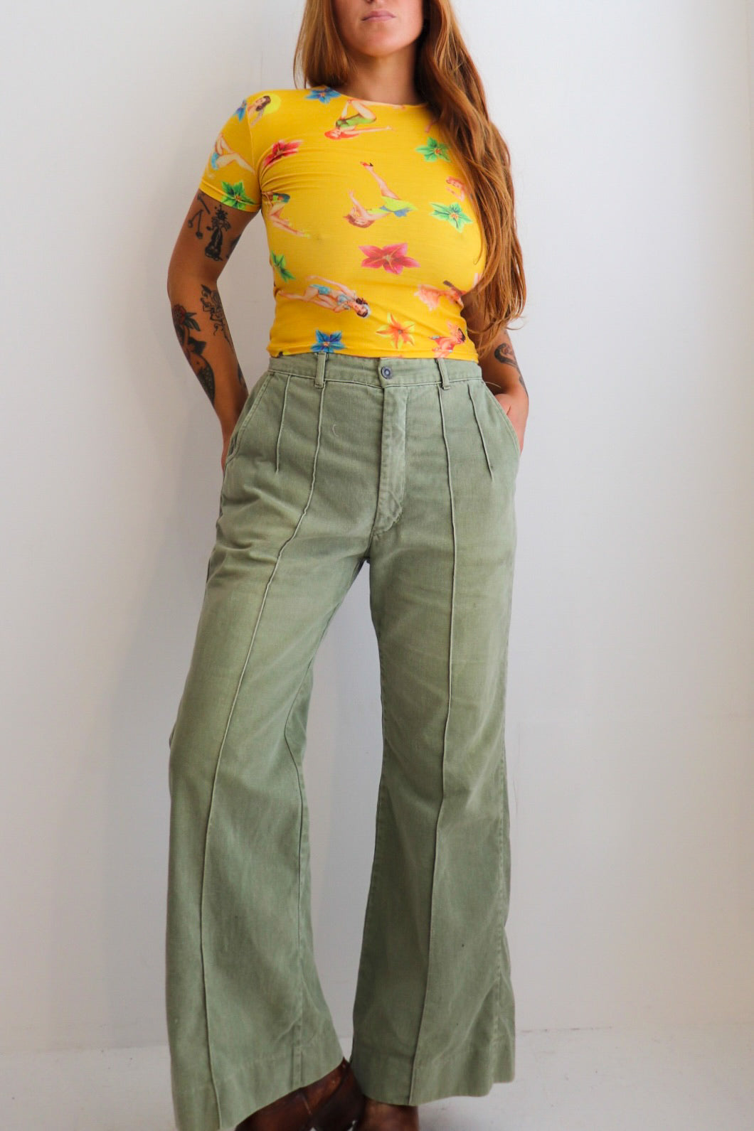 70s Khaki Amco Flares