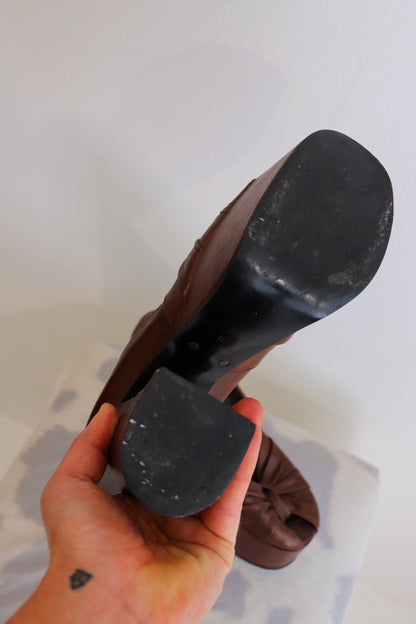 1970s Platform Leather Loafers