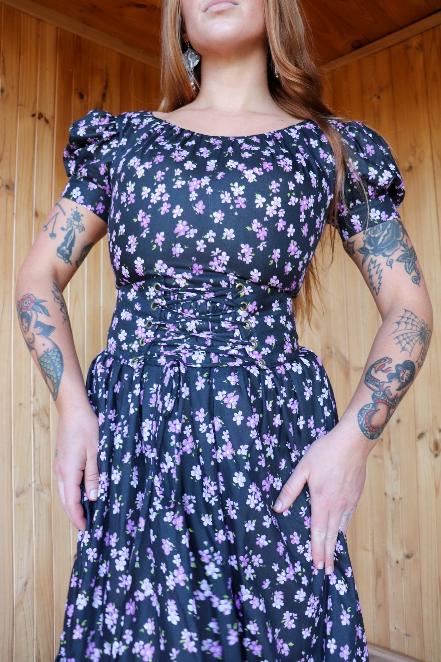 80s Floral Corset Gothic Prairie