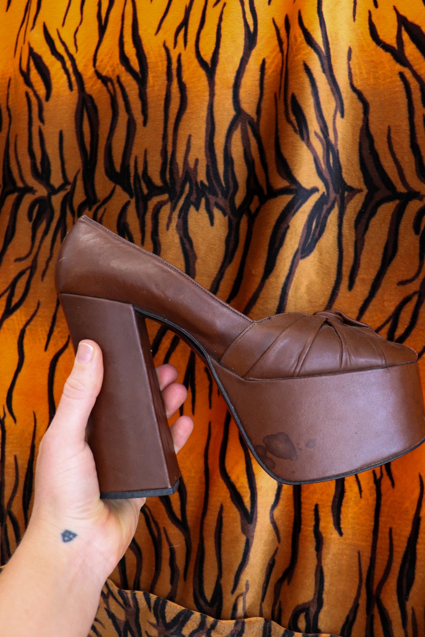 1970s Platform Leather Loafers