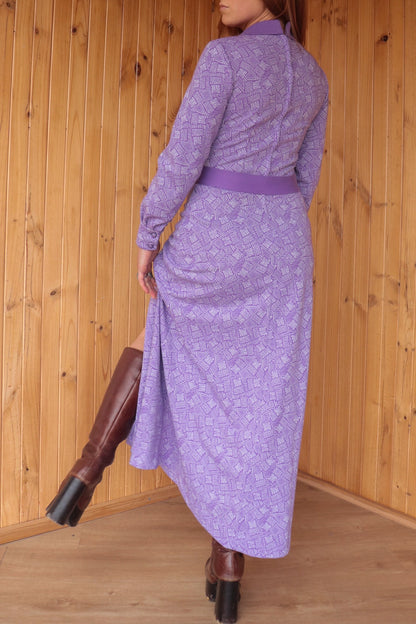 70s Purple Maxi Dress