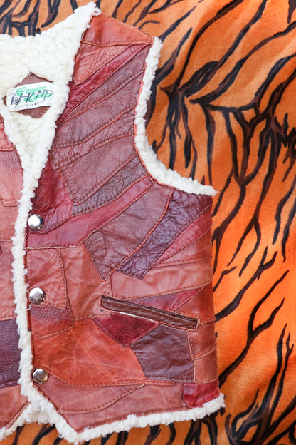 70s Kids Patchwork Leather Vest