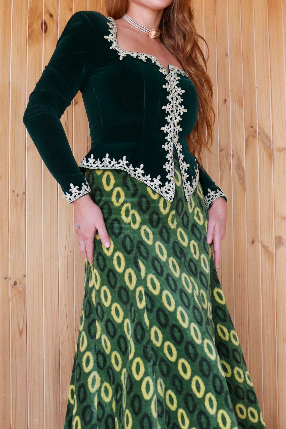 Velvet Green Medieval Bustier Top