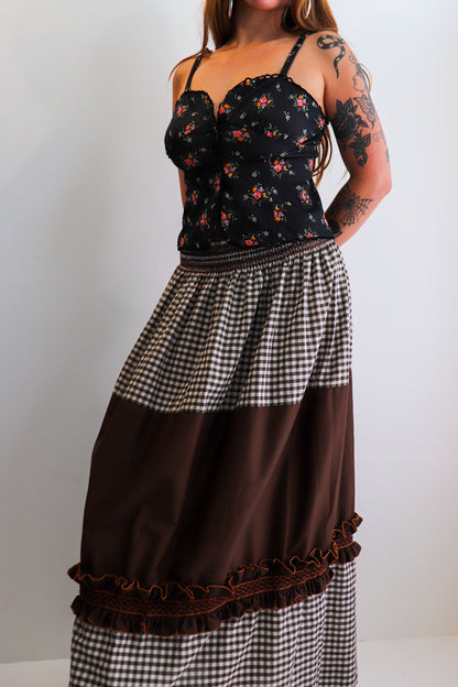 Brown Toned Prairie Maxi Skirt