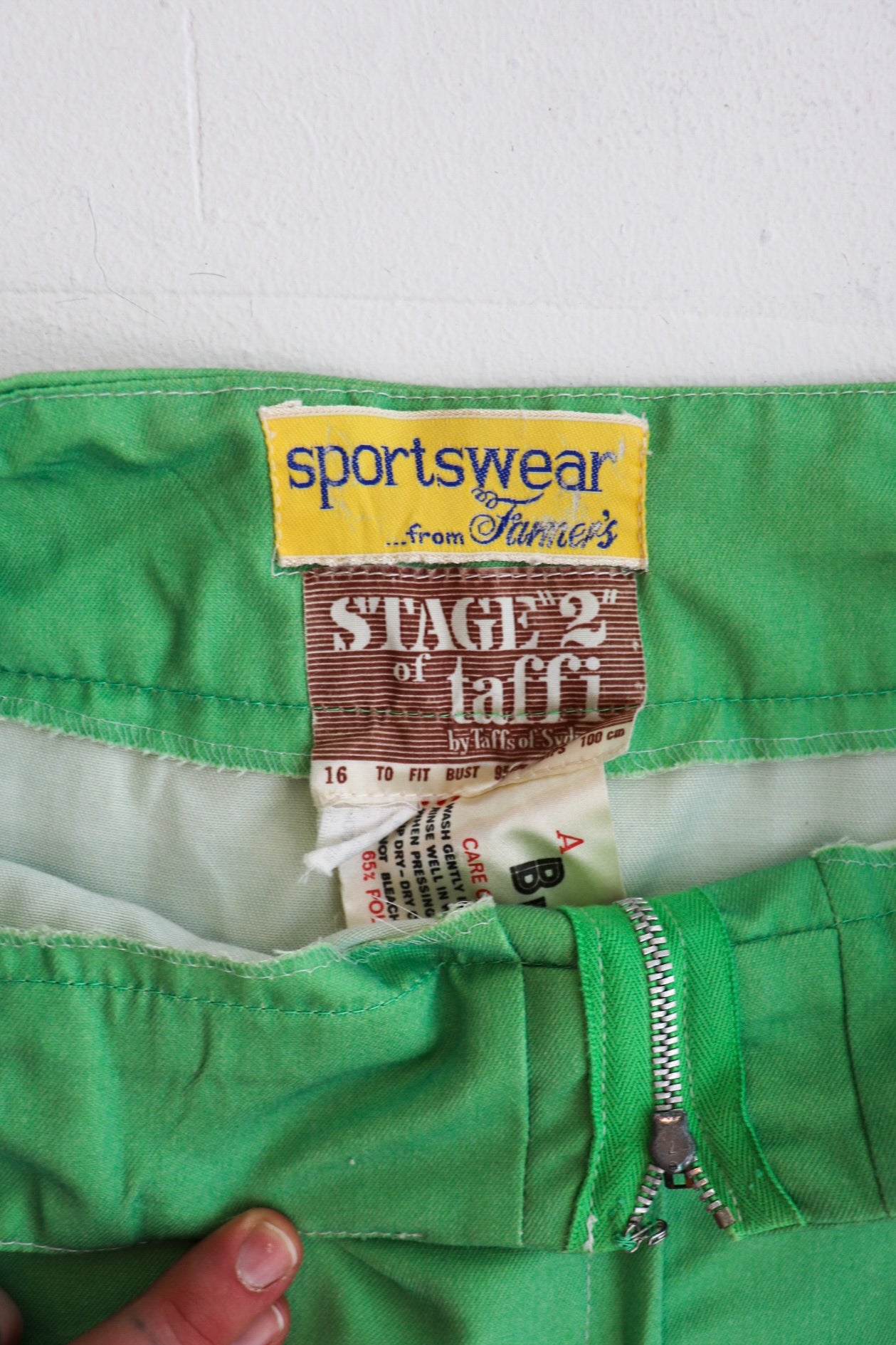 Wash Green Mid Rise Flares