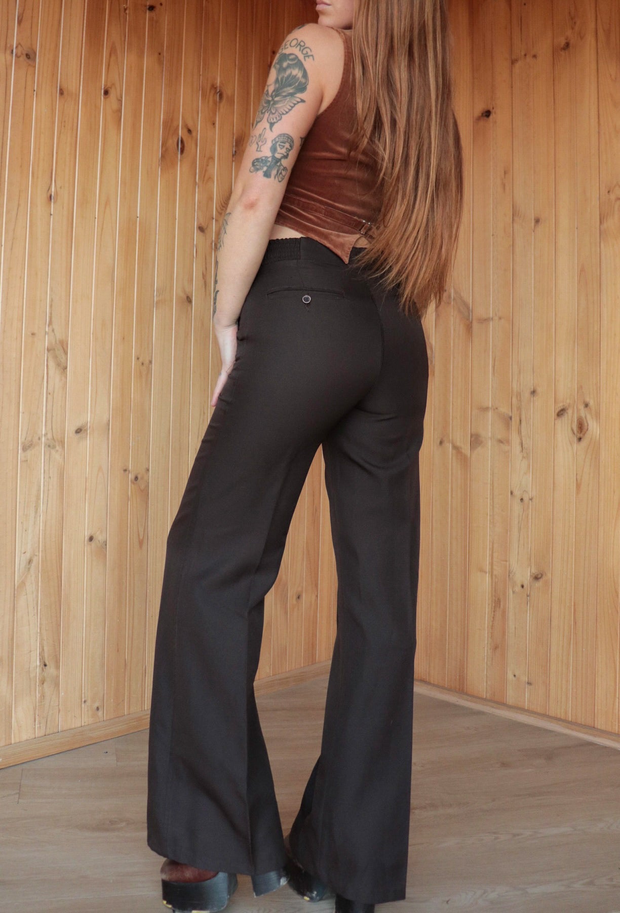 Deep Brown High Rise Flares
