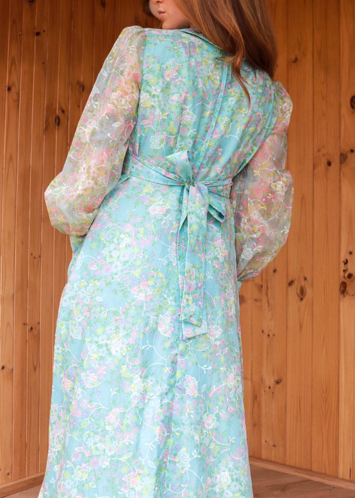 70s Floral Chiffon Prairie