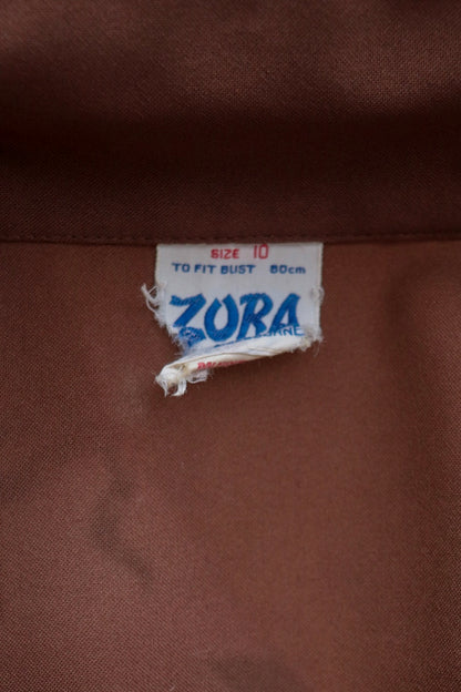 70s Brown Button Up