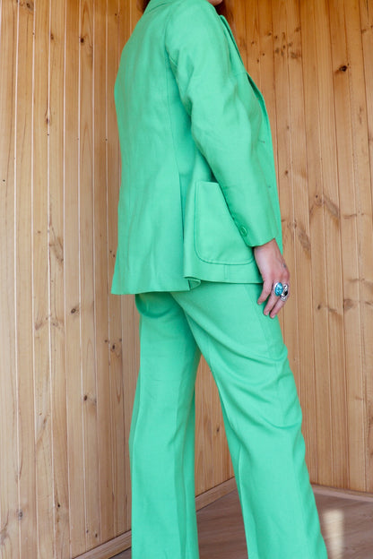 70s Green Flared Suit