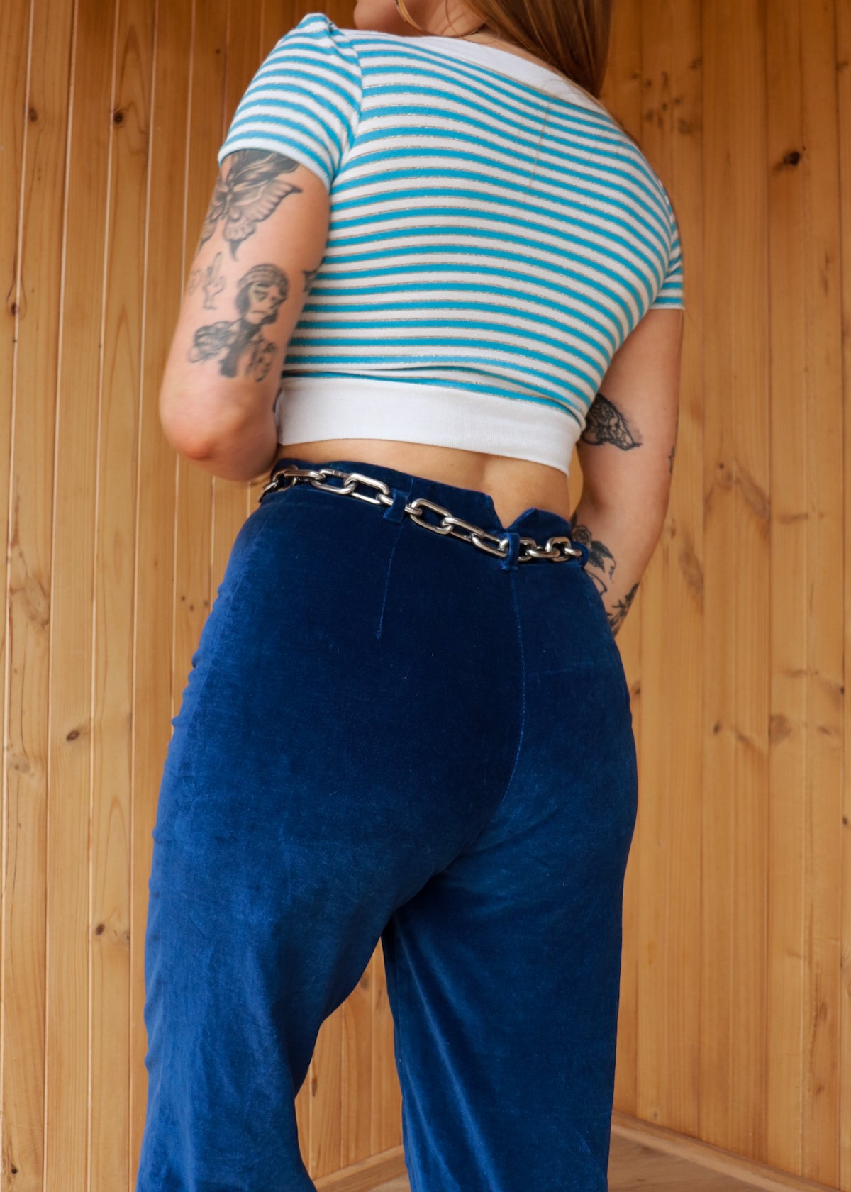 Blue Stripe Crop