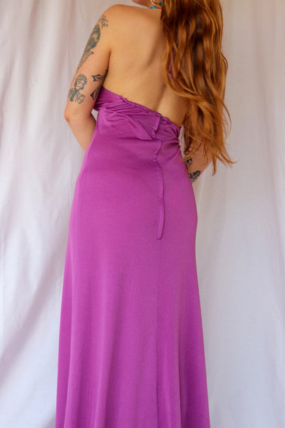 70s Purple Halter Maxi