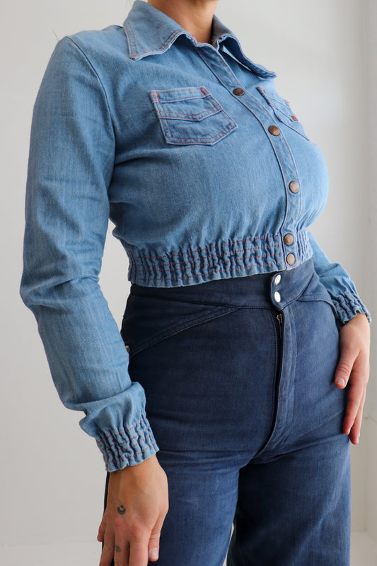 70s Colonials Crop Denim Jacket