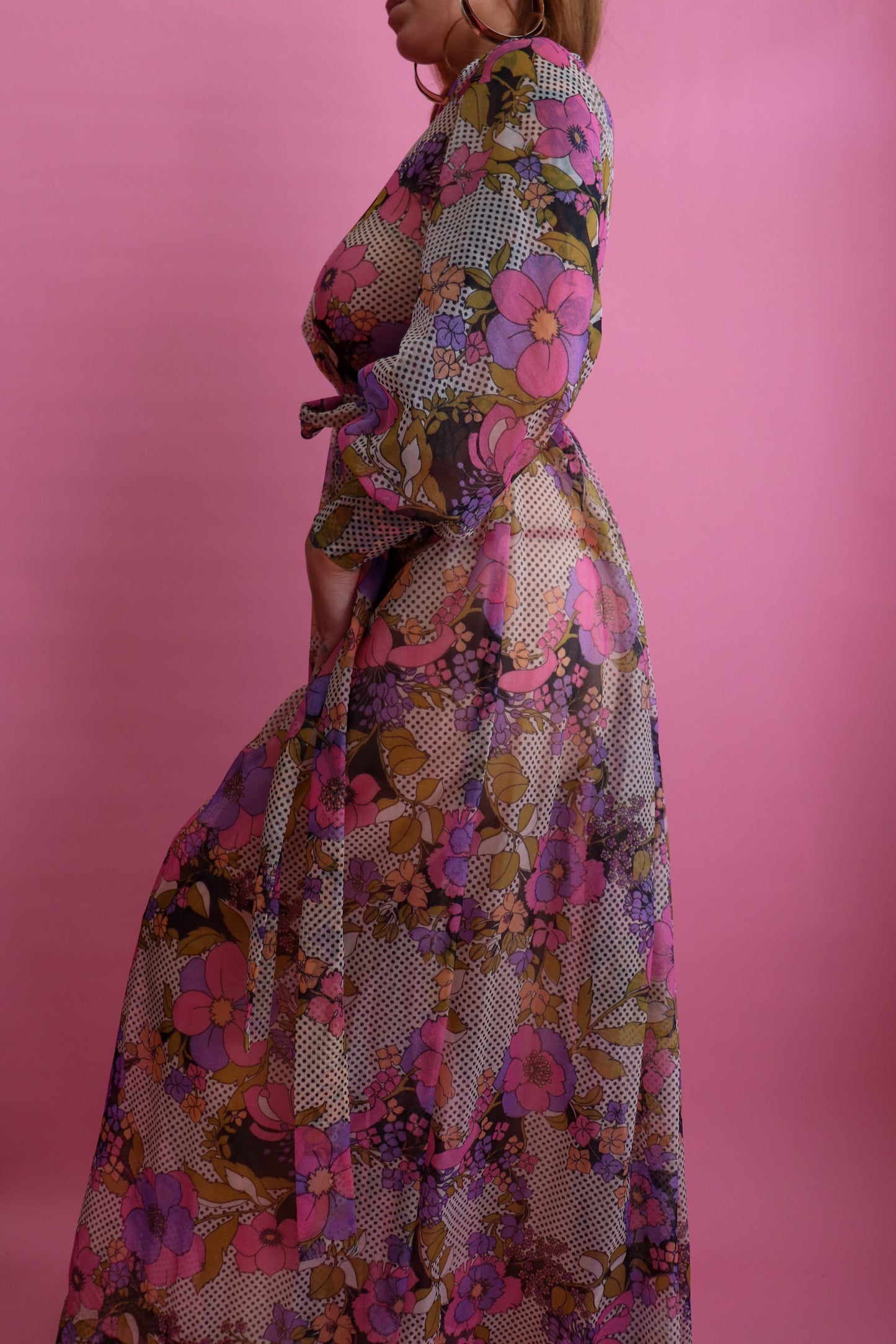 60s Sheer Floral Prairie