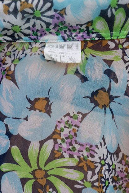 70s Floral Sheer Blouse
