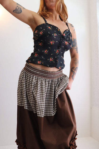 Brown Toned Prairie Maxi Skirt