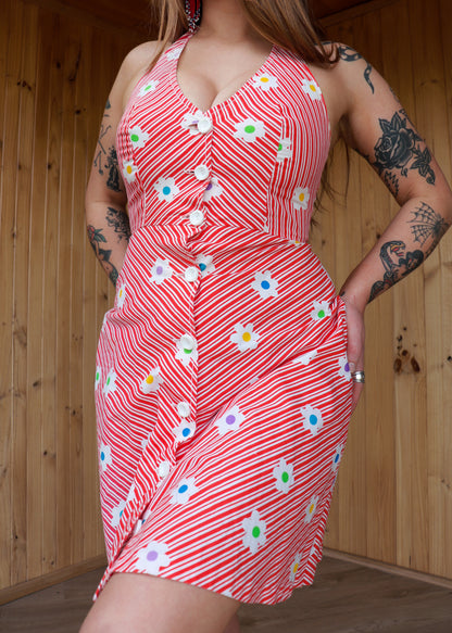 Red Floral Halter Mini