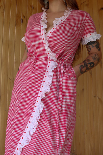 Gingham Tie Up Midi