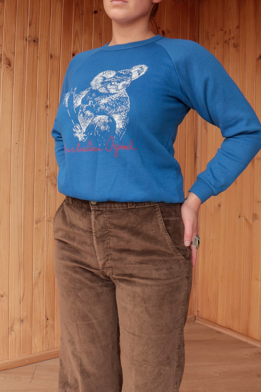 70s Blue Koala Pullover