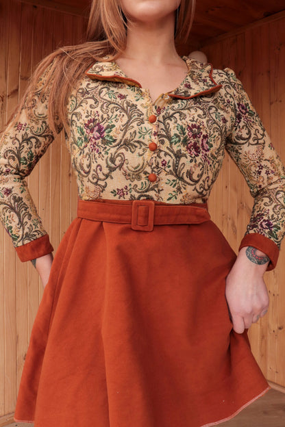 60s Tapestry Mini Dress