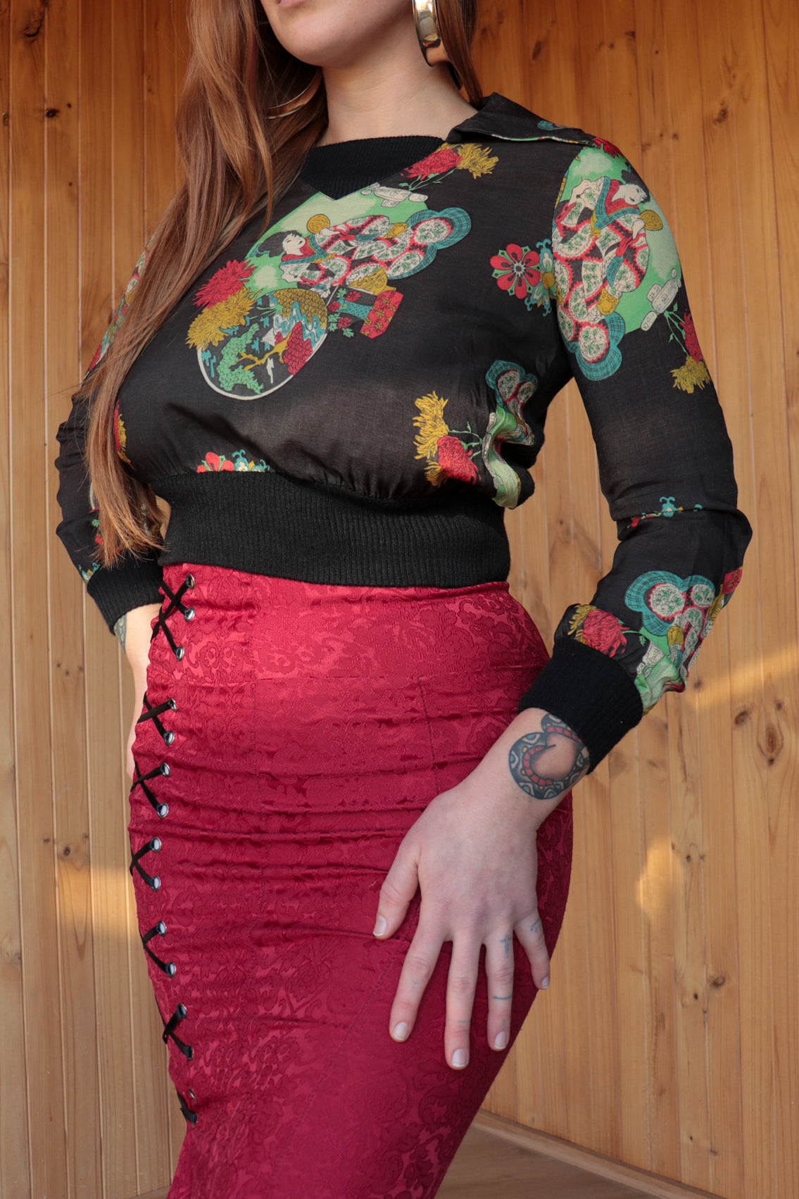 60s Patterned Blouse