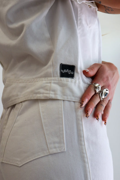Dead-Stock White Flared Denim Suit