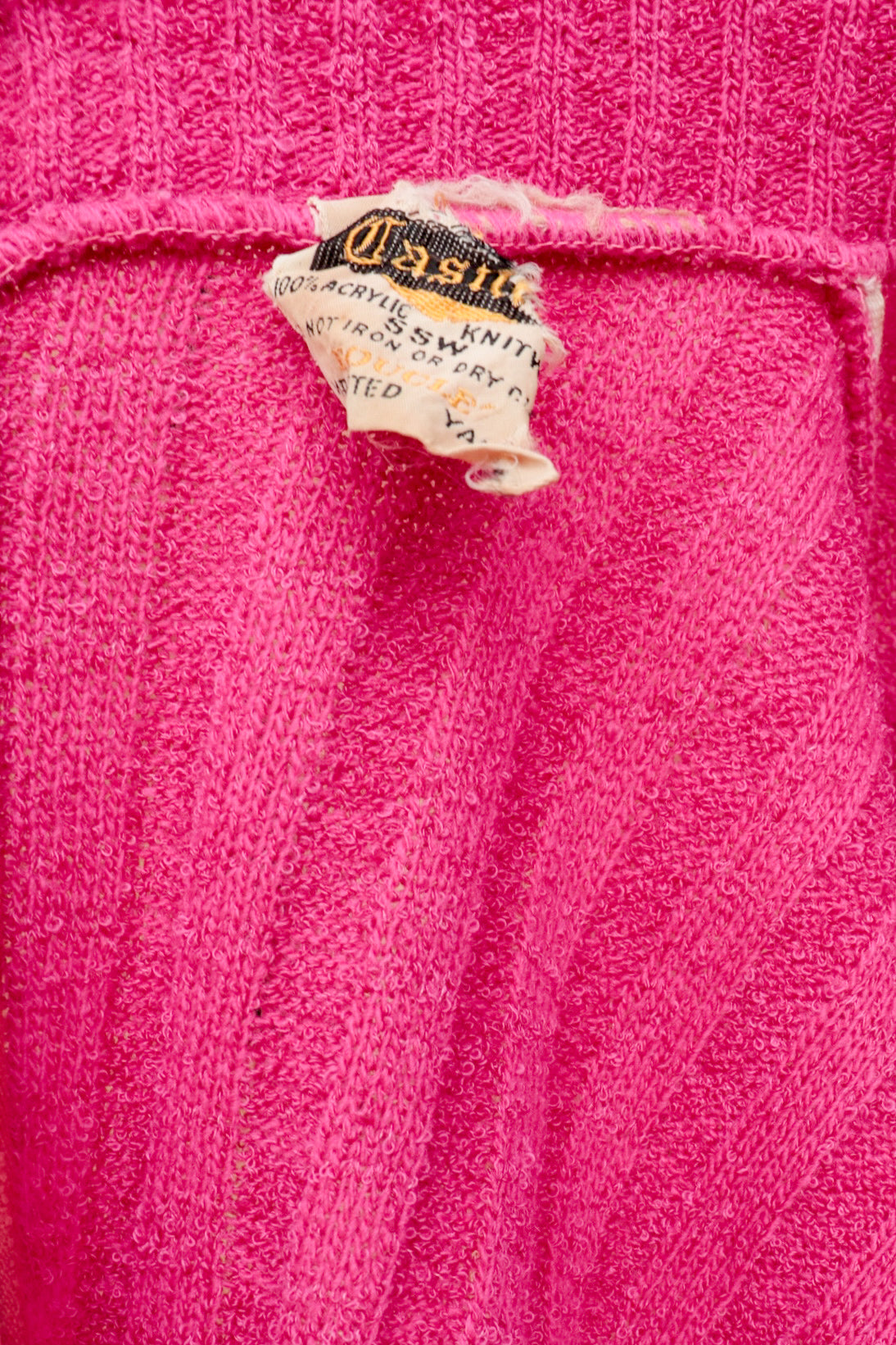 60s Pink Knit Flared Jumpsuit