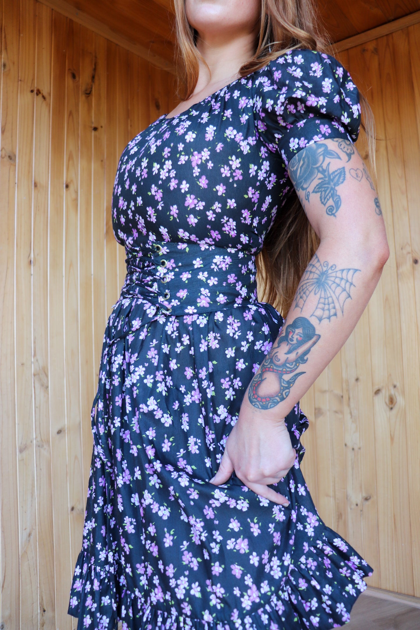 80s Floral Corset Gothic Prairie