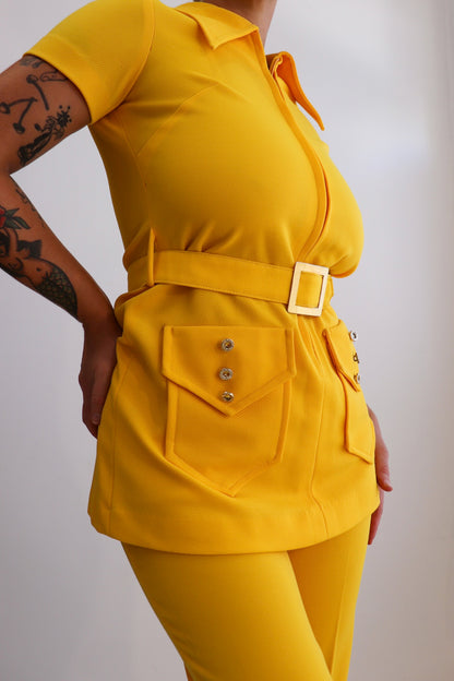 60s Yellow Two Piece Set