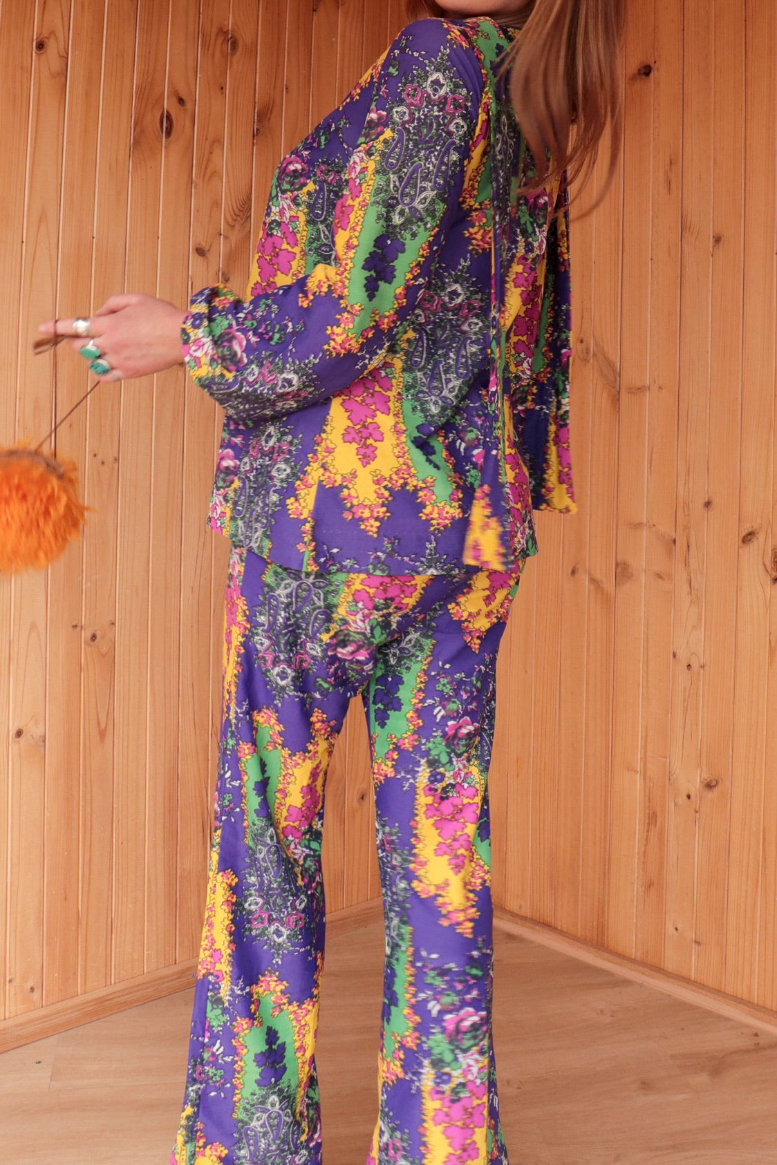 60s Psychedelic Two Piece Flared Set