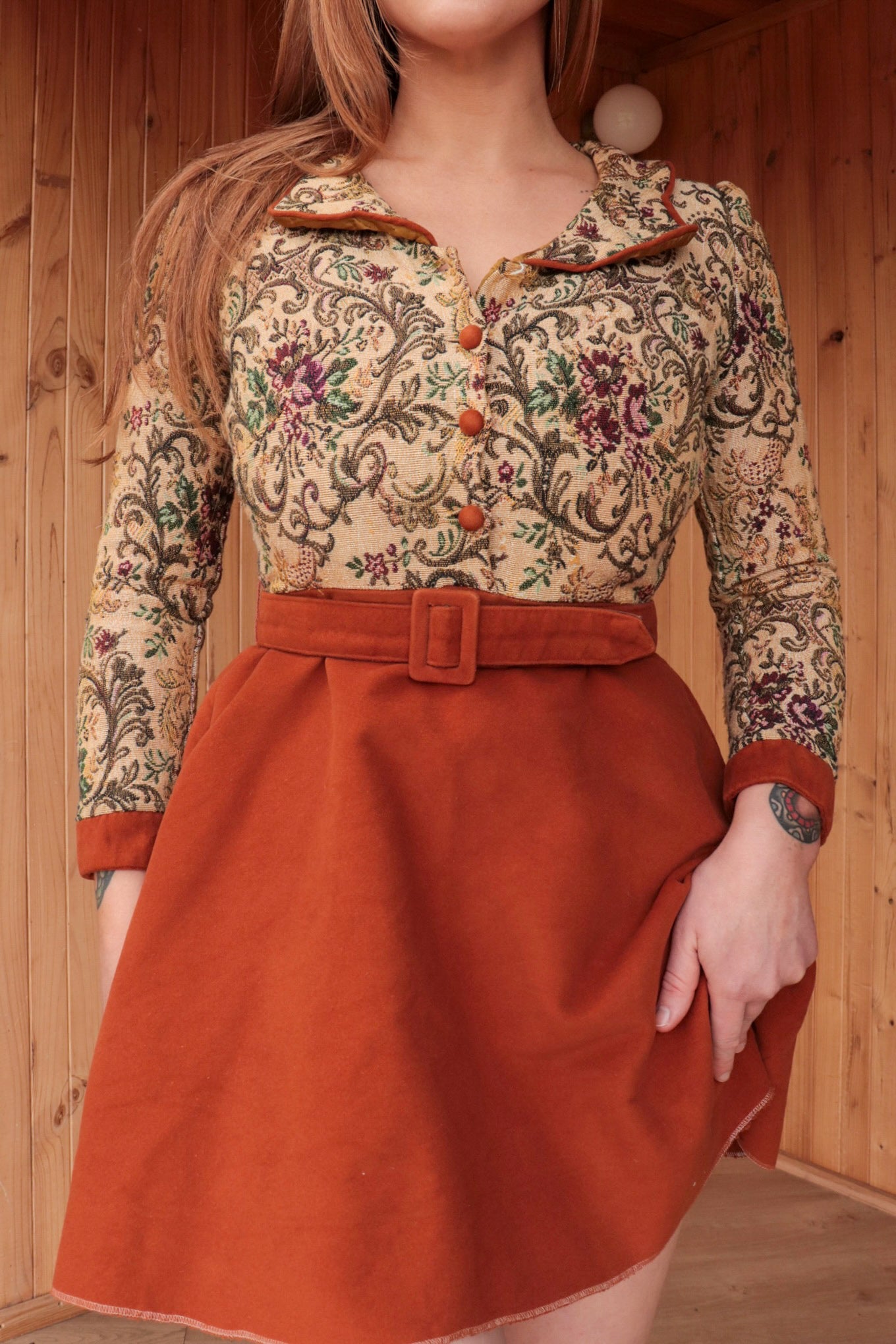 60s Tapestry Mini Dress