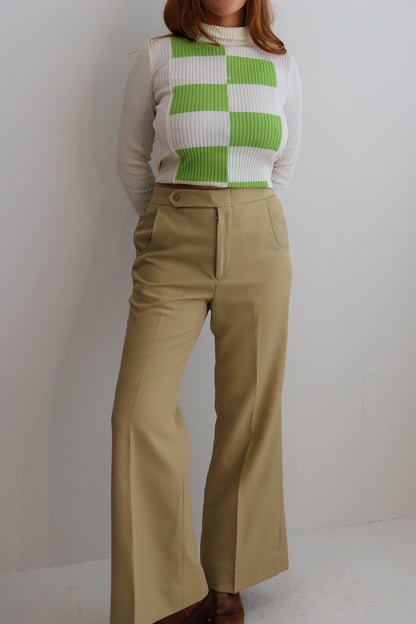 70s Cream Midi Suit Flares