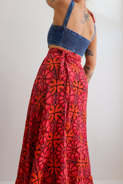Sunset Tie Up Prairie Skirt