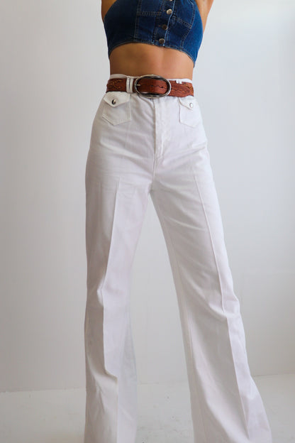 Dead-Stock White Flared Denim Suit