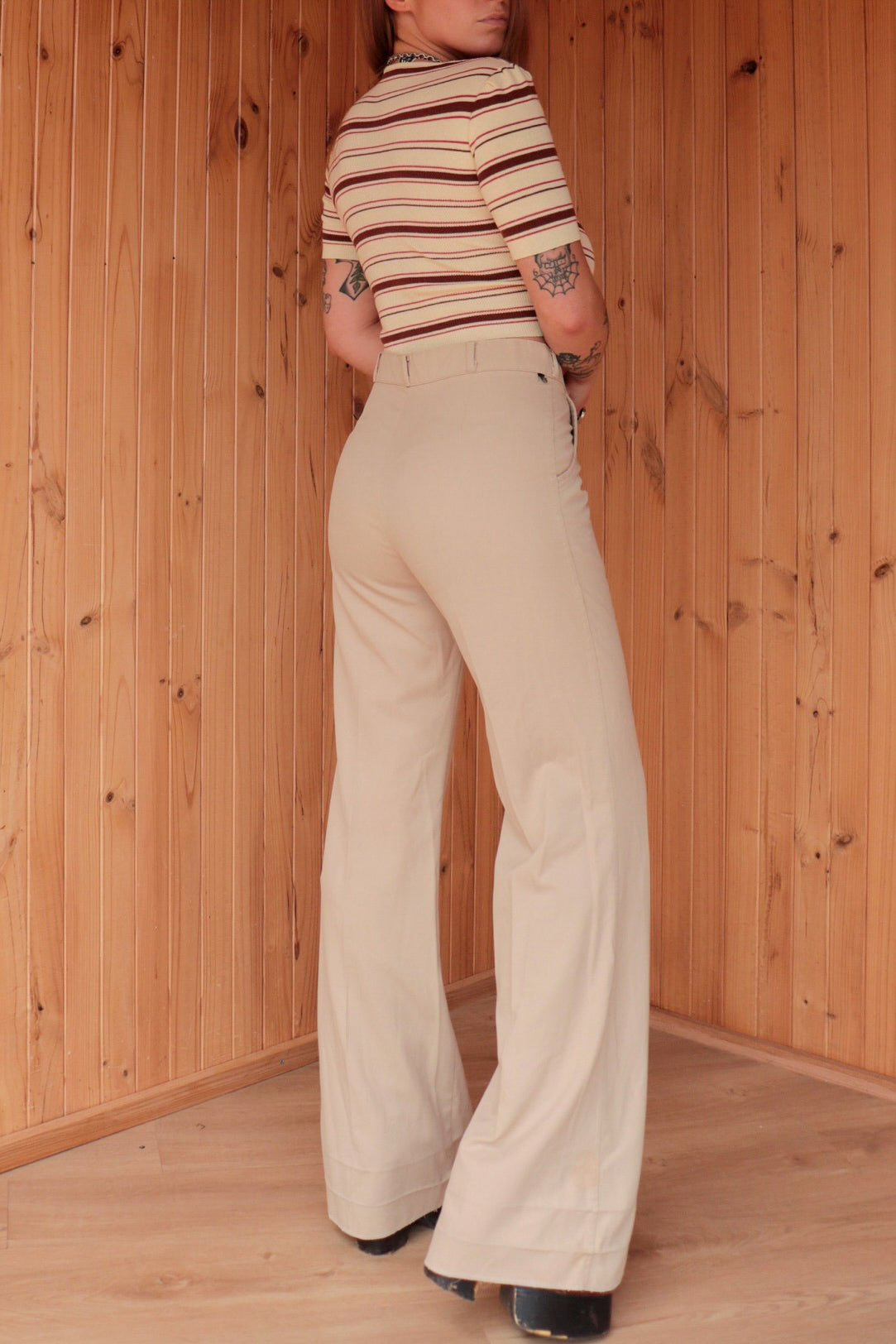 70s Beige Bogarts Flares