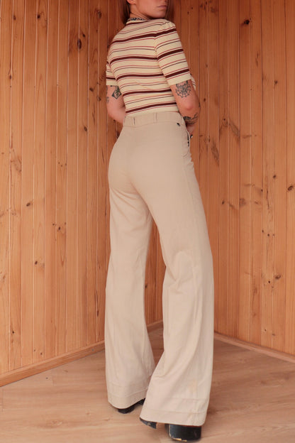70s Beige Bogarts Flares