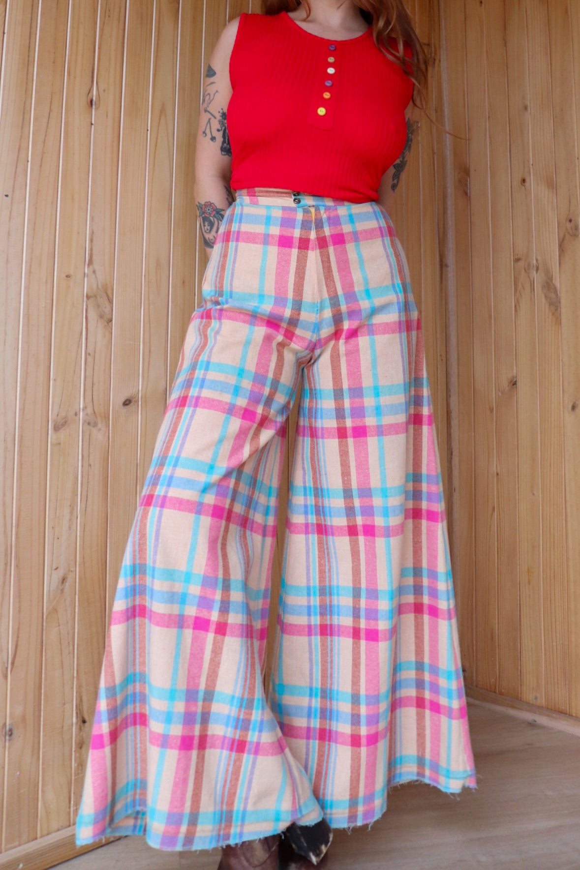 70s Tartan Mega Flares