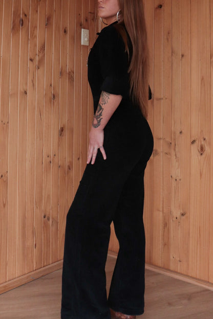 Cord Lock & Key Flared Jumpsuit