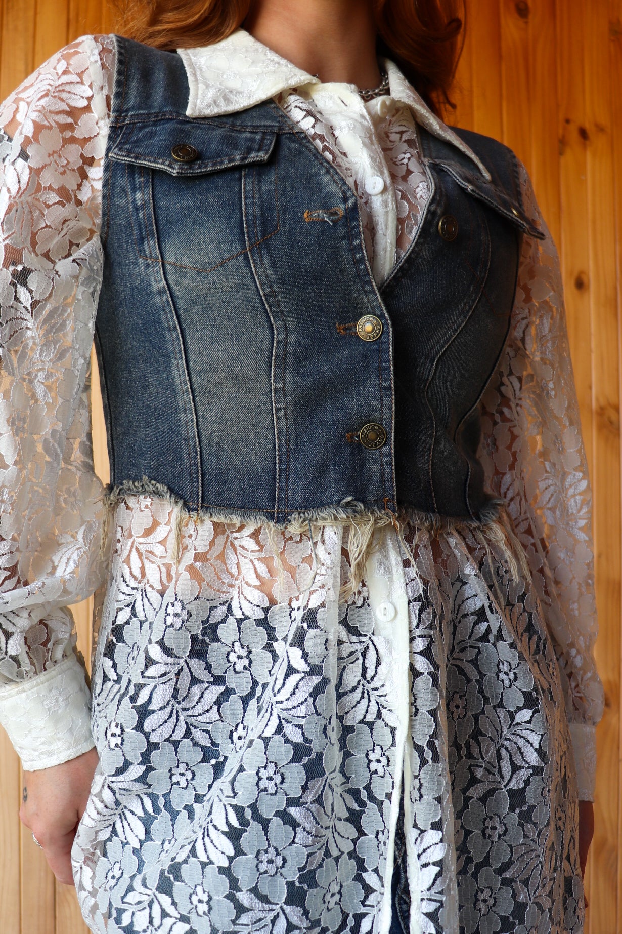 90s Dark Denim Vest